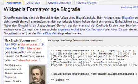 Wiki-Formatvorlage f�r Biographien